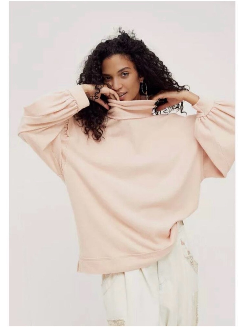 We The Free Winnie Turtleneck Cutouts Back Ribbed Top